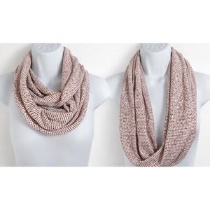 Infinity Scarf‎ Literary Print Cream Burgundy Knit Frankenstein Dark Academia
